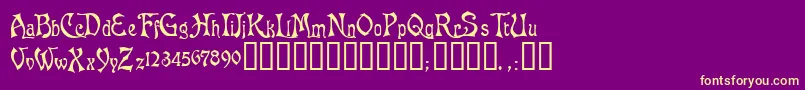 AsphodelTM Font – Yellow Fonts on Purple Background