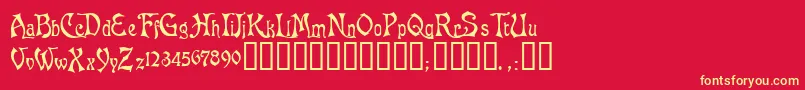 AsphodelTM Font – Yellow Fonts on Red Background