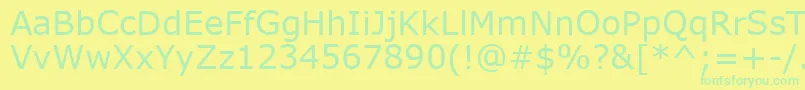 Verdana0 Font – Green Fonts on Yellow Background