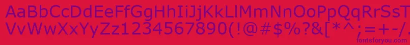 Verdana0 Font – Purple Fonts on Red Background