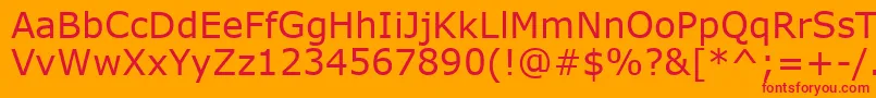 フォントVerdana0 – オレンジの背景に赤い文字