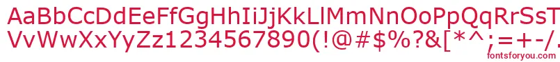 フォントVerdana0 – 白い背景に赤い文字