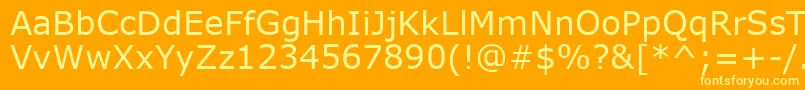 Verdana0 Font – Yellow Fonts on Orange Background