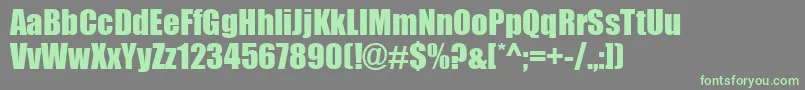Fonte ImpactKoi8 – fontes verdes em um fundo cinza