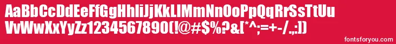 フォントImpactKoi8 – 赤い背景に白い文字