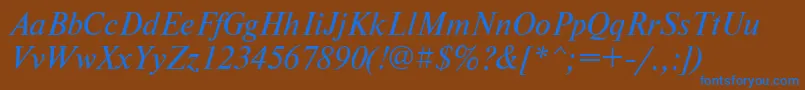 NewtonbttItalic Font – Blue Fonts on Brown Background