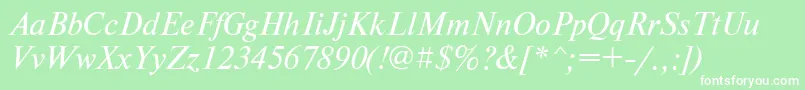 NewtonbttItalic Font – White Fonts on Green Background