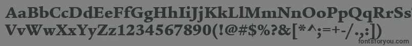 ItcLegacySerifLtUltra-fontti – mustat fontit harmaalla taustalla
