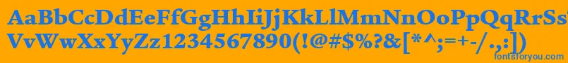 フォントItcLegacySerifLtUltra – オレンジの背景に青い文字