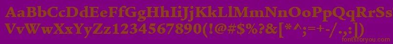 Czcionka ItcLegacySerifLtUltra – brązowe czcionki na fioletowym tle