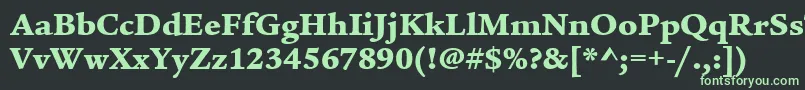 フォントItcLegacySerifLtUltra – 黒い背景に緑の文字