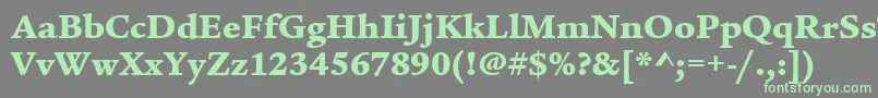 フォントItcLegacySerifLtUltra – 灰色の背景に緑のフォント