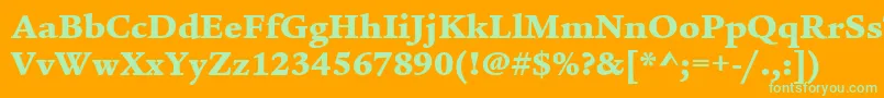 ItcLegacySerifLtUltra Font – Green Fonts on Orange Background