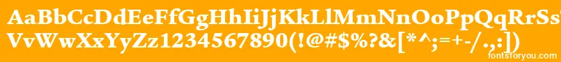 フォントItcLegacySerifLtUltra – オレンジの背景に白い文字