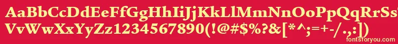 ItcLegacySerifLtUltra Font – Yellow Fonts on Red Background