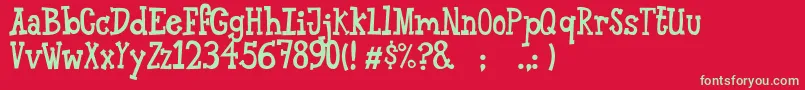 AlanfontRegular Font – Green Fonts on Red Background
