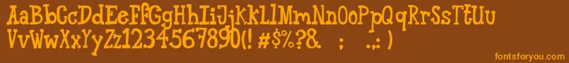 AlanfontRegular Font – Orange Fonts on Brown Background