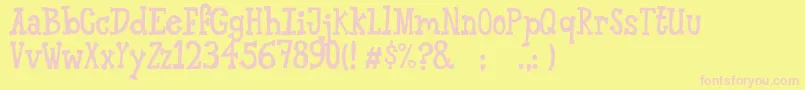 AlanfontRegular Font – Pink Fonts on Yellow Background