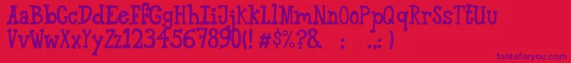 AlanfontRegular Font – Purple Fonts on Red Background