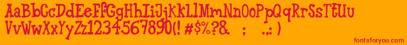 AlanfontRegular Font – Red Fonts on Orange Background