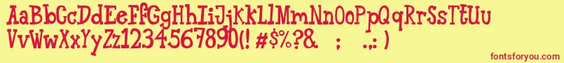 Подробнее о шрифте AlanfontRegular Шрифт AlanfontRegular – красные шрифты на жёлтом фоне