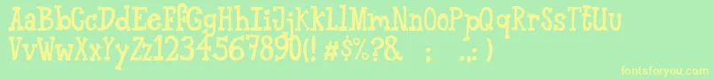 AlanfontRegular Font – Yellow Fonts on Green Background