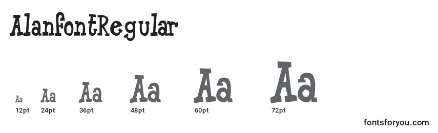 Размеры шрифта AlanfontRegular
