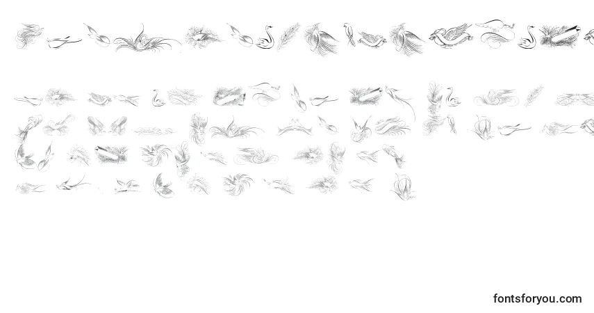 PenmanshipBirdsFree-fontti – aakkoset, numerot, erikoismerkit