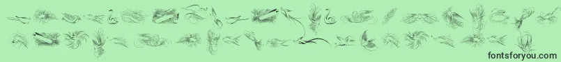 PenmanshipBirdsFree Font – Black Fonts on Green Background