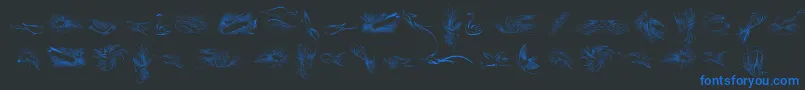 Czcionka PenmanshipBirdsFree – niebieskie czcionki na czarnym tle