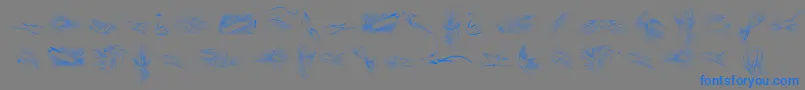 Police PenmanshipBirdsFree – polices bleues sur fond gris