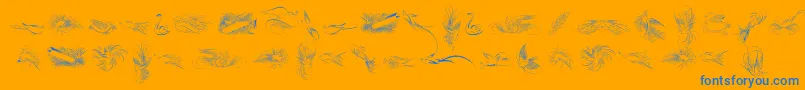 PenmanshipBirdsFree Font – Blue Fonts on Orange Background