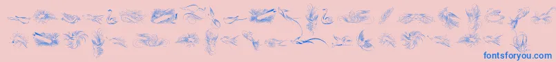 PenmanshipBirdsFree Font – Blue Fonts on Pink Background