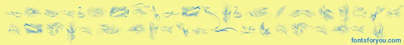 Czcionka PenmanshipBirdsFree – niebieskie czcionki na żółtym tle