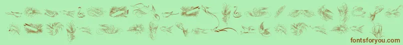 Шрифт PenmanshipBirdsFree – коричневые шрифты на зелёном фоне