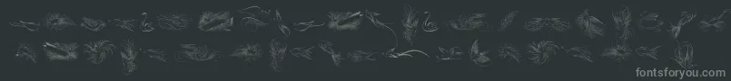 Шрифт PenmanshipBirdsFree – серые шрифты на чёрном фоне