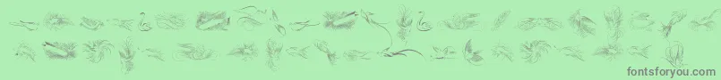 PenmanshipBirdsFree Font – Gray Fonts on Green Background