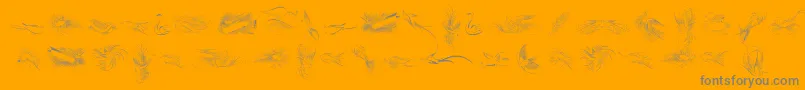PenmanshipBirdsFree-Schriftart – Graue Schriften auf orangefarbenem Hintergrund