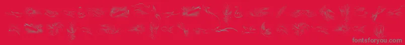 PenmanshipBirdsFree Font – Gray Fonts on Red Background