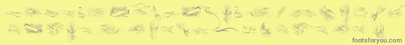 PenmanshipBirdsFree Font – Gray Fonts on Yellow Background