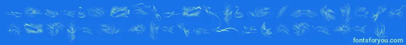 Czcionka PenmanshipBirdsFree – zielone czcionki na niebieskim tle
