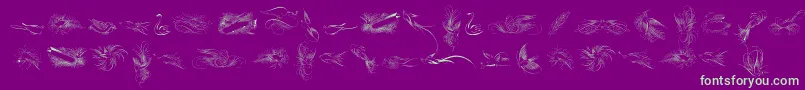 PenmanshipBirdsFree Font – Green Fonts on Purple Background