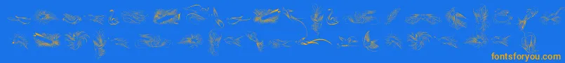 Police PenmanshipBirdsFree – polices orange sur fond bleu