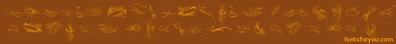 PenmanshipBirdsFree Font – Orange Fonts on Brown Background