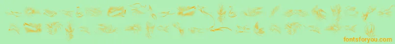 PenmanshipBirdsFree Font – Orange Fonts on Green Background