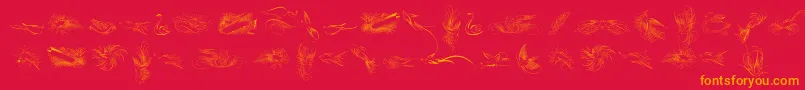Шрифт PenmanshipBirdsFree – оранжевые шрифты на красном фоне