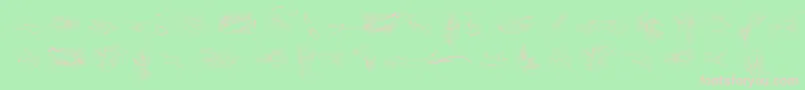 PenmanshipBirdsFree-Schriftart – Rosa Schriften auf grünem Hintergrund