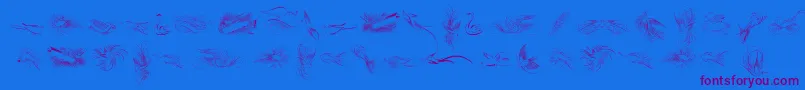 PenmanshipBirdsFree-Schriftart – Violette Schriften auf blauem Hintergrund