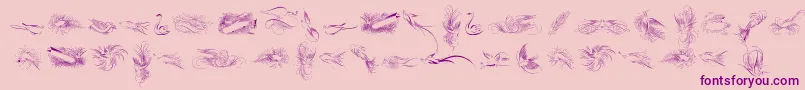 PenmanshipBirdsFree Font – Purple Fonts on Pink Background