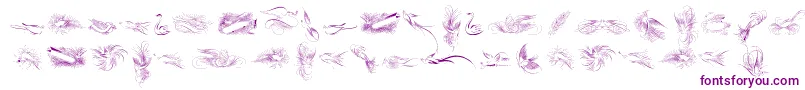 PenmanshipBirdsFree Font – Purple Fonts on White Background